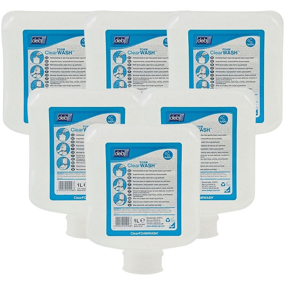 Deb Refresh Clear Foam Hand Wash Cartridge, 1 Litre, Pack of 6