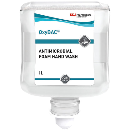 Deb OxyBAC Antibacterial Foam Hand Wash Cartridge, 1 Litre, Pack of 6