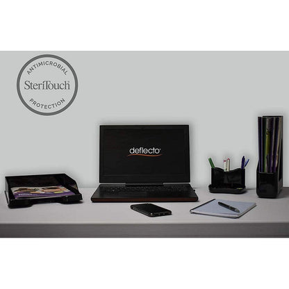 Deflecto SteriTouch Self-stacking Letter Tray, Black