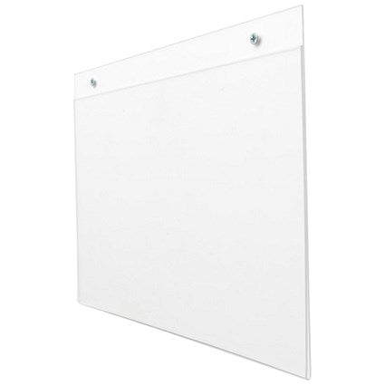 Deflecto Landscape Wall Sign Holder, A4, Clear