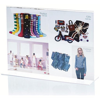 Announce Stand Up Sign Holder, A4 Landscape, Clear
