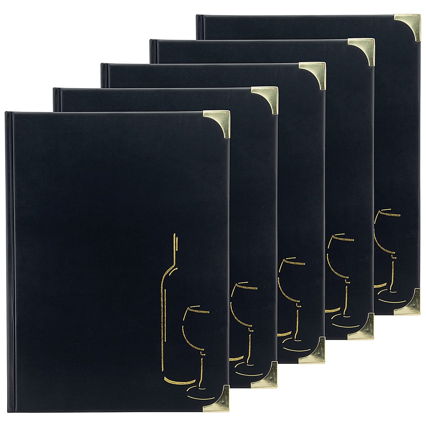 Securit Basic Range Wine Book, A4, 4 Fixed Double-sided Inserts, Black