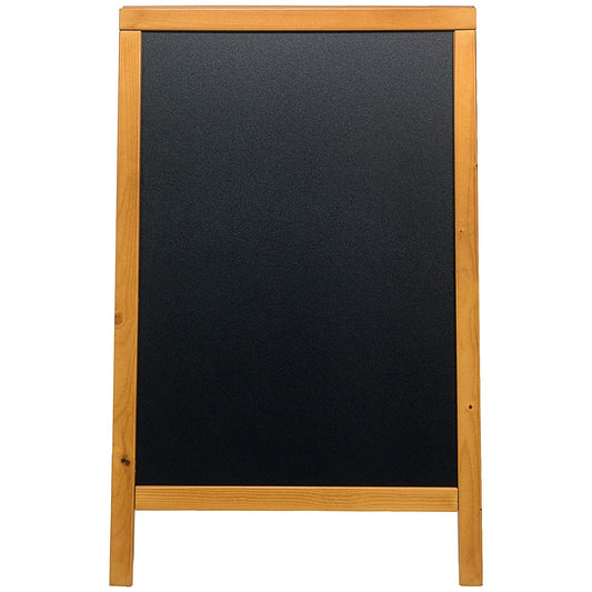 Securit Duplo Double-sided Pavement Chalkboard with Lacquered Teak Frame 570x68x895mm Easy2Order : DF49568