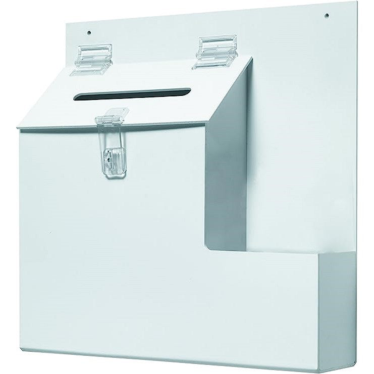 Deflecto Lockable Ballot/Suggestion Box, White