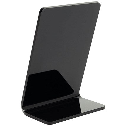 Deflecto Slanted Display Sign Holder, A7, Portrait, Black