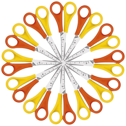 Westcott Scissors, Left Handed, 130mm, Yellow and Orange, Pack of 12