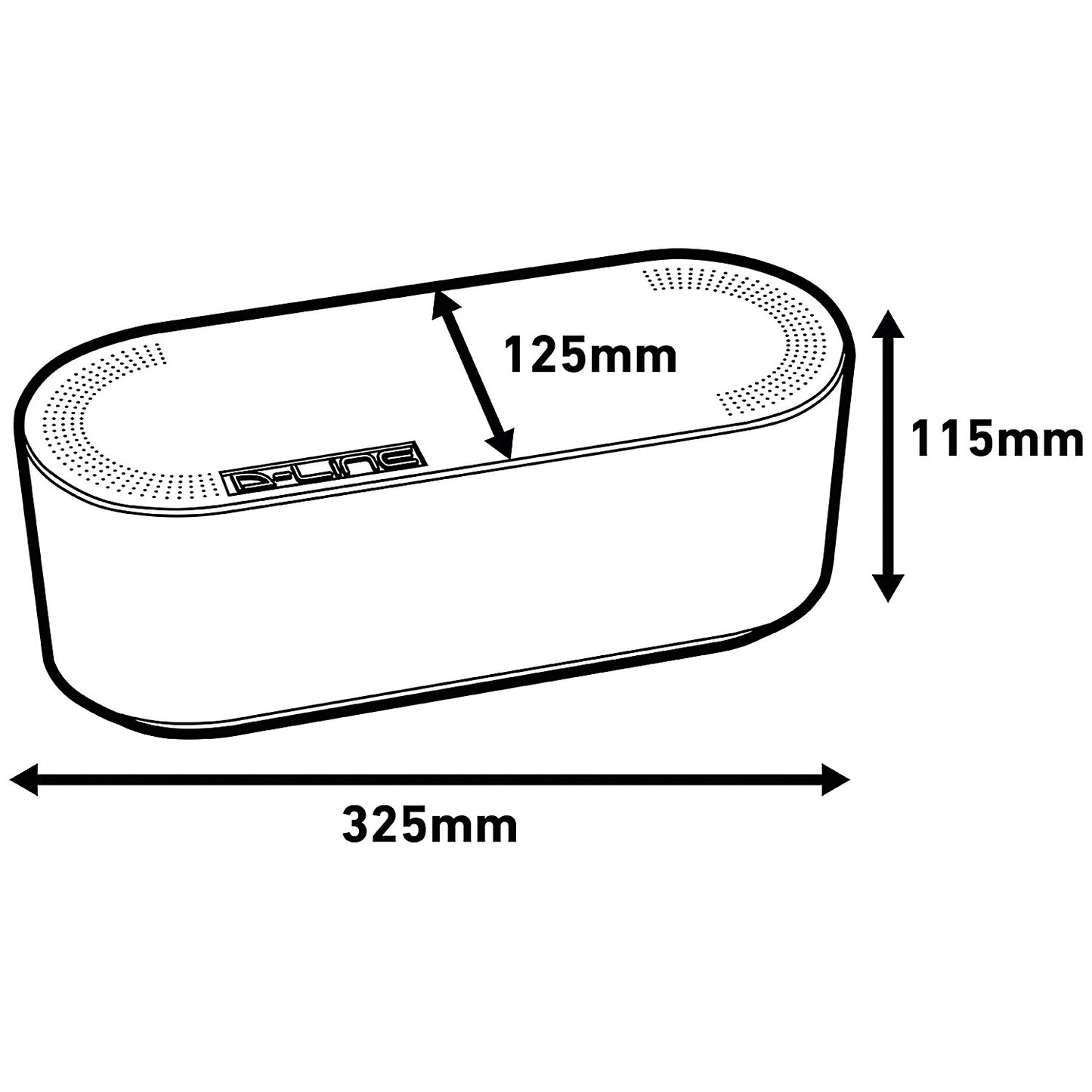 D-Line Cable Tidy Unit, Small, Black