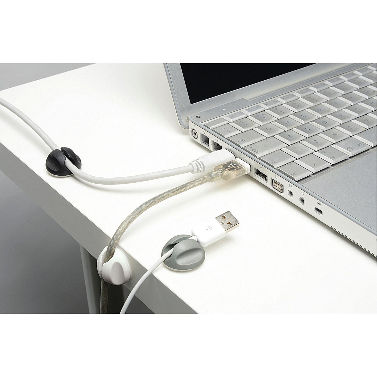 D-Line Mono Cable Tidy Bases, Assorted Colours, Pack of 6