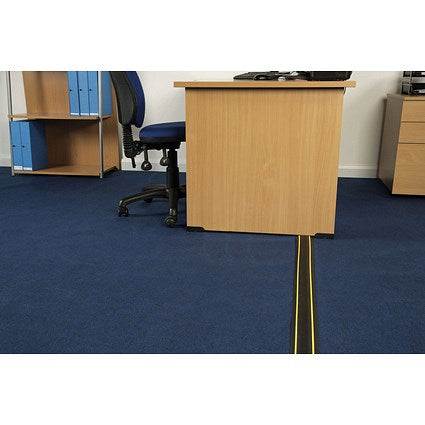 D-Line Floor Cable Cover, 30mmx10mm Channel, 1.8m Wide, Black & Yellow