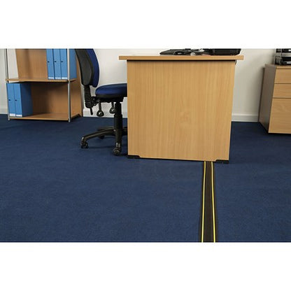 D-Line Floor Cable Cover, 30mmx10mm Channel, 1.8m Wide, Black & Yellow