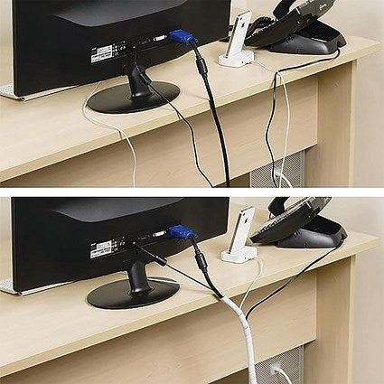 D-Line Cable Tidy Wrap, 2.5m, White