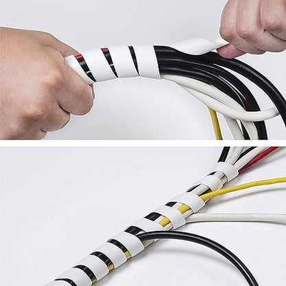 D-Line Cable Tidy Wrap, 2.5m, White