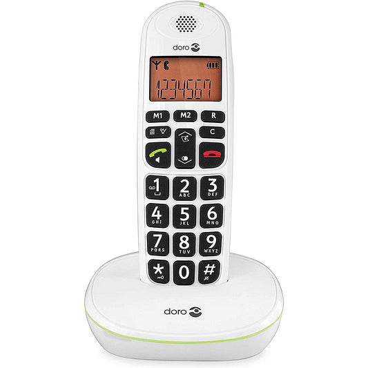 Doro DECT Cordless Telephone Big Button White PHONEEASY 100W