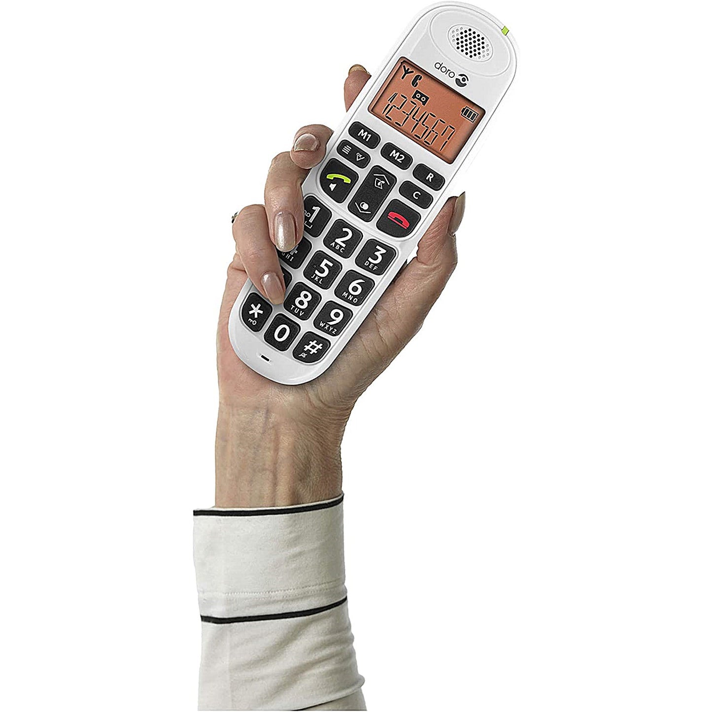 Doro DECT Cordless Telephone Big Button White PHONEEASY 100W