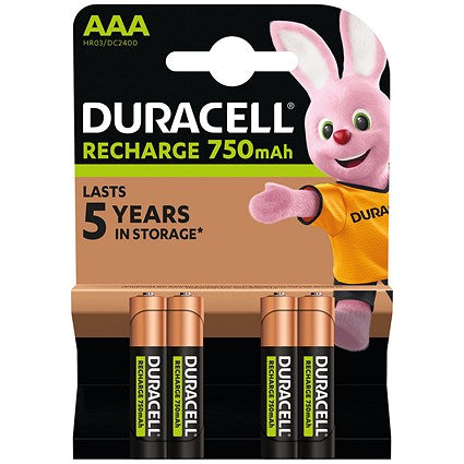 Duracell Rechargeable AAA Batteries, Pack of 4