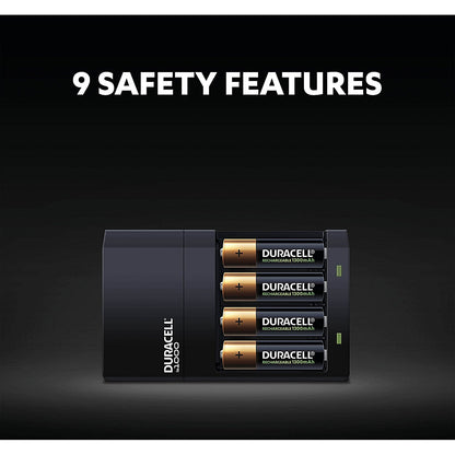 Duracell 4 Hour Batteries Charger, Comes with 2x AA and 2x AAA Batteries