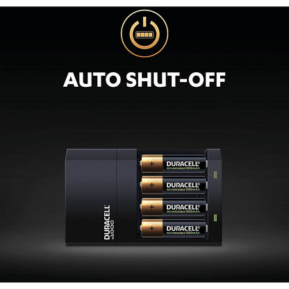 Duracell 4 Hour Batteries Charger, Comes with 2x AA and 2x AAA Batteries