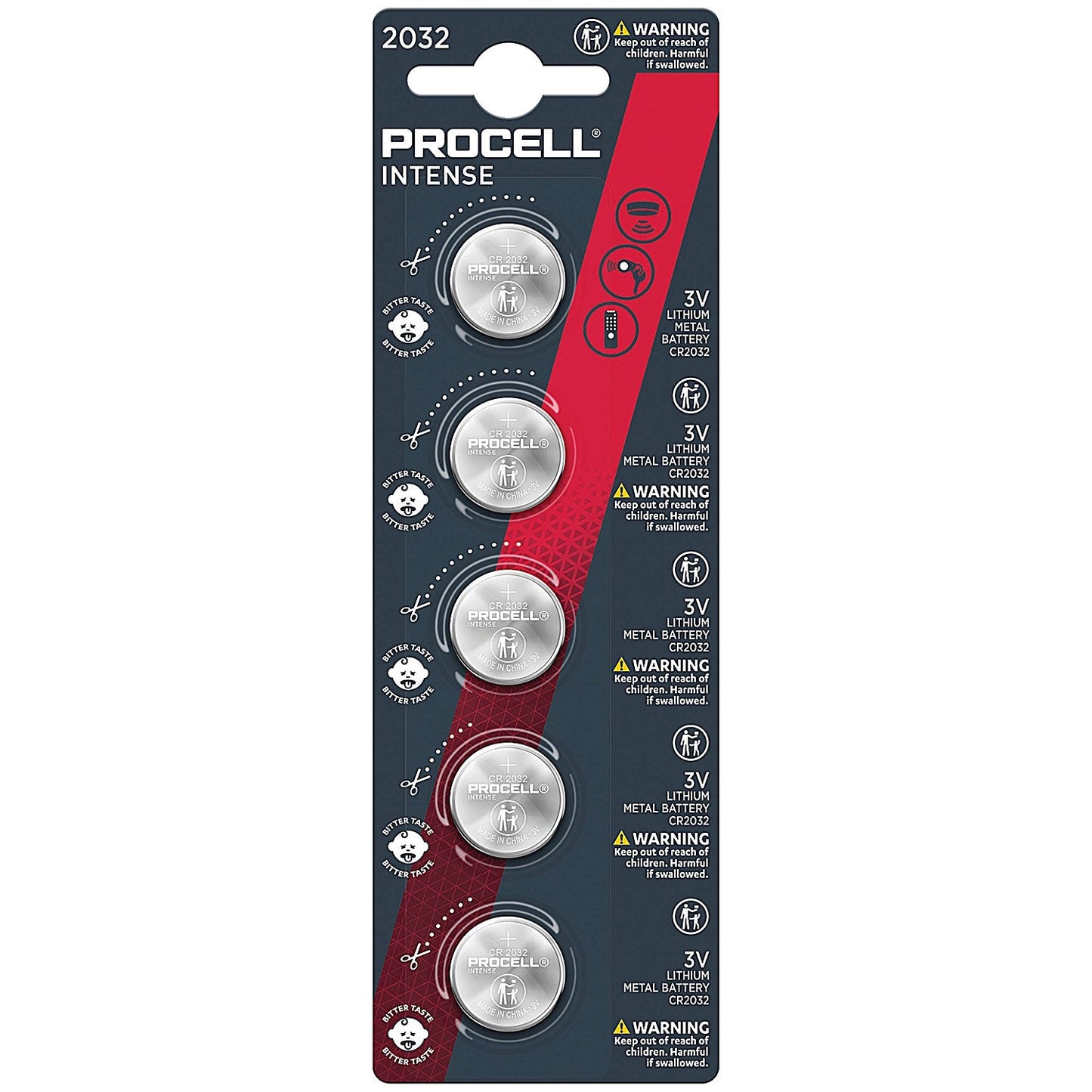 Duracell Procell Intense CR2032 Lithium Coin Batteries, Pack of 5