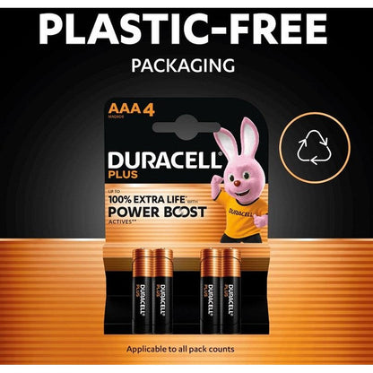 Duracell Plus AAA Battery Alkaline 100% Extra Life Power Boost, Pack of 8 Easy2Order : DU17676