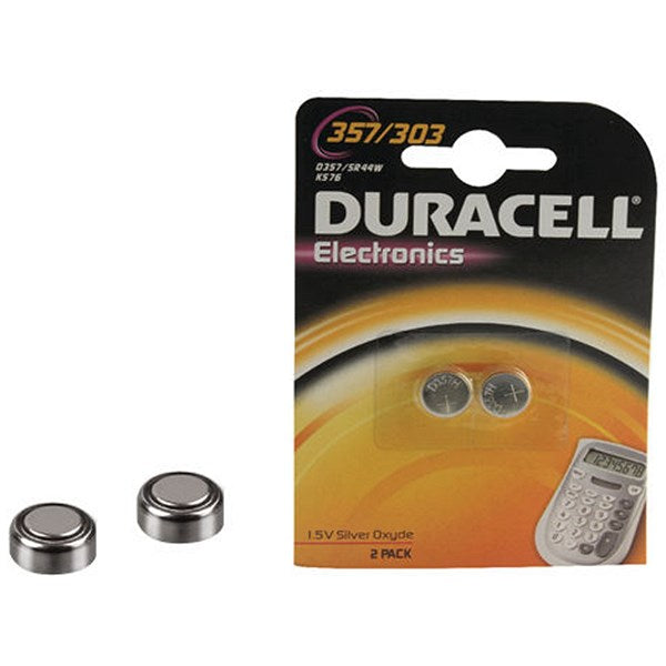 Duracell 357/303 (SR44) Silver Oxide Batteries, Pack of 2 Easy2Order : DU357