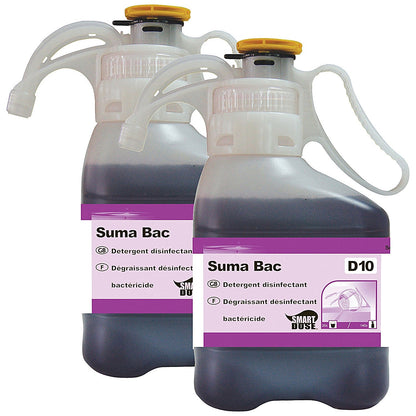 Diversey SmartDose Suma Bac D10 Detergent Surface Sanitiser, 1.4 Litres, Pack of 2