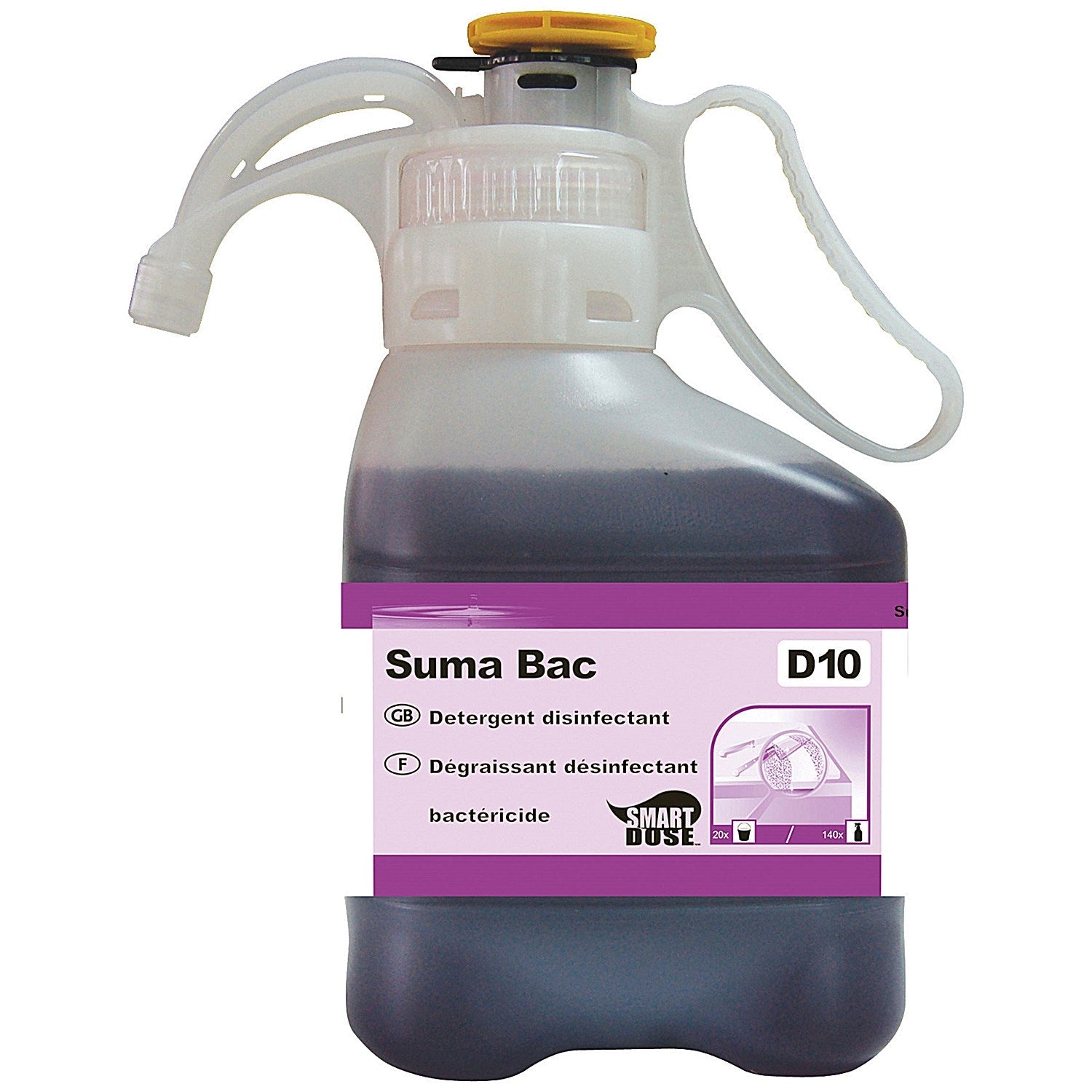Diversey SmartDose Suma Bac D10 Detergent Surface Sanitiser, 1.4 Litres, Pack of 2 Easy2Order : DV09790