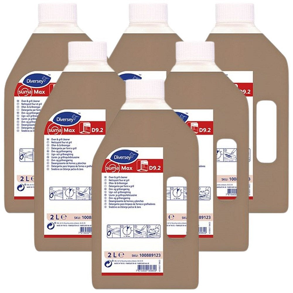 Diversey Suma Max D9.2 Oven and Grill Cleaner, 2 Litres, Pack of 6