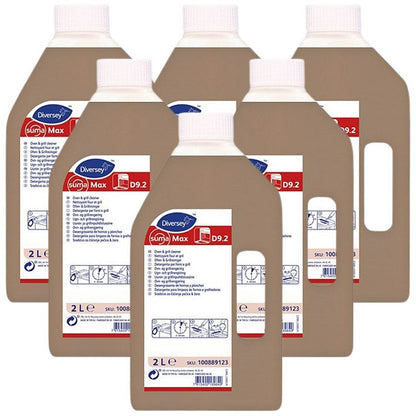 Diversey Suma Max D9.2 Oven and Grill Cleaner, 2 Litres, Pack of 6