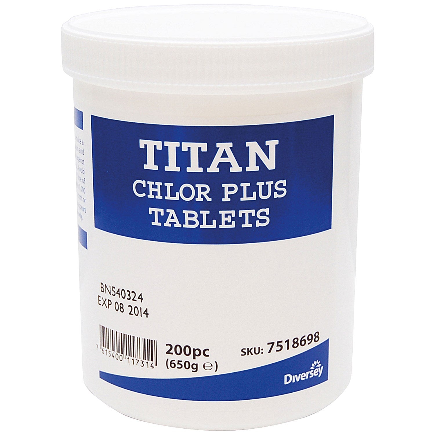 Diversey Titan Chlor Plus Chlorine Tablets, Pack of 200 Easy2Order : DV11730