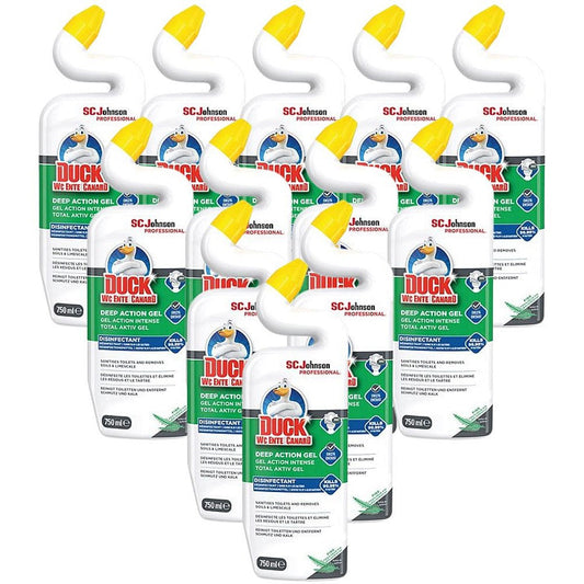 Duck Deep Action Gel Toilet Cleaner, Pine, 750ml, Pack of 12