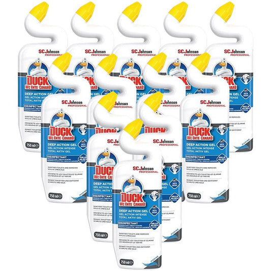 Duck Deep Action Gel Toilet Cleaner, Marine, 750ml, Pack of 12