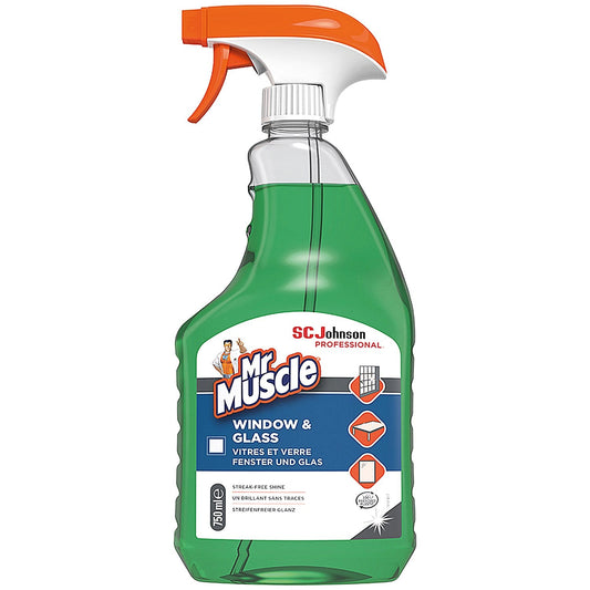 Mr Muscle Window and Glass Cleaner Spray, 750ml, Pack of 6