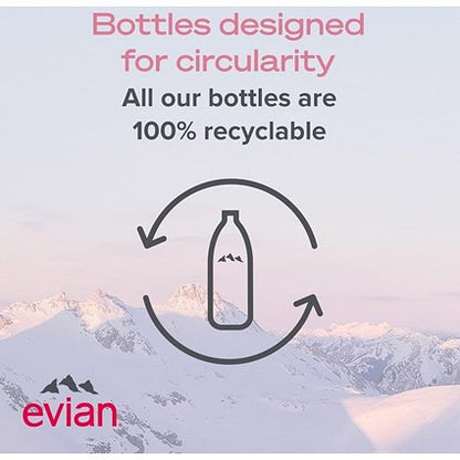 Evian Natural Still Water, Plastic Bottles, 750ml, Pack of 12