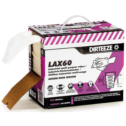 Dirteeze Lax60 Wipes, Pack of 150 Wipes