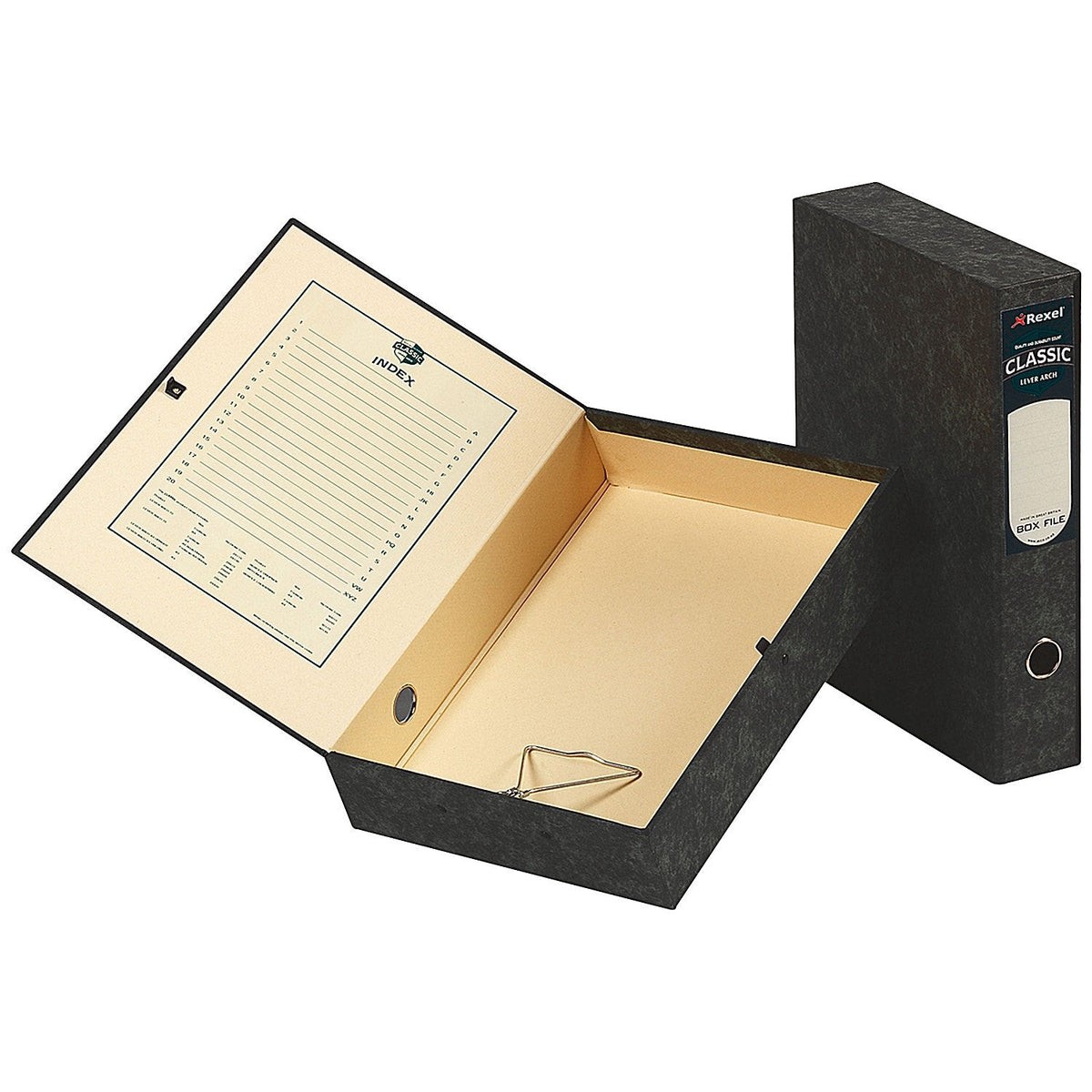 Rexel Classic Box File, Lock Spring, 70mm Spine, Foolscap, Plain, Pack ...