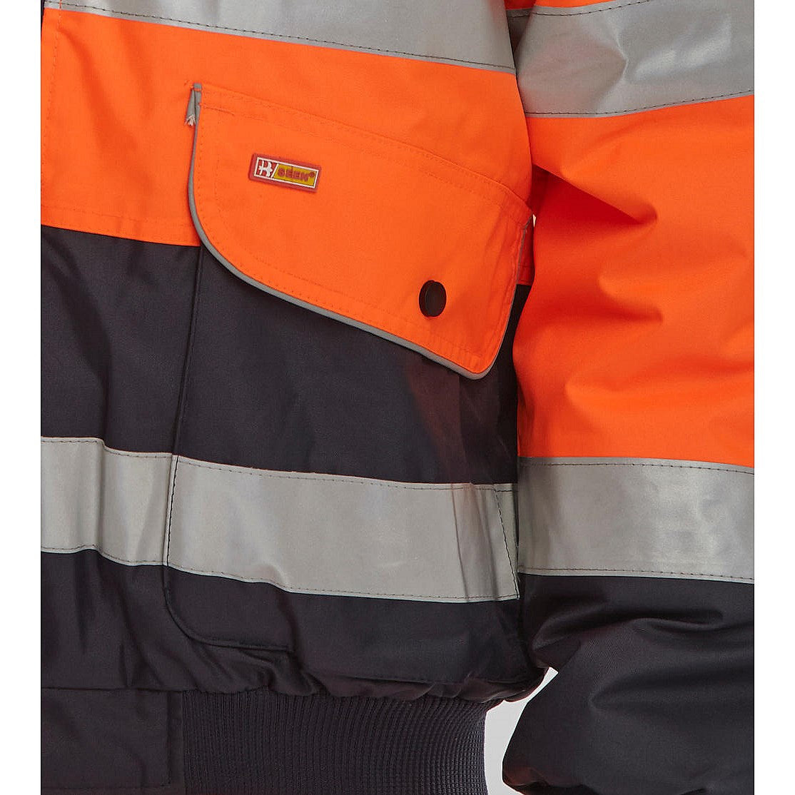 Beeswift Europa Bomber Jacket, Orange & Navy Blue, 4XL Easy2Order : EBJORN4XL