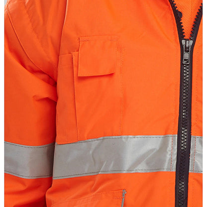 Beeswift Europa Bomber Jacket, Orange & Navy Blue, Small