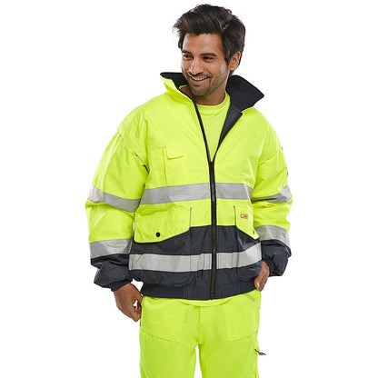 Beeswift Europa Bomber Jacket, Saturn Yellow & Navy Blue, 4XL