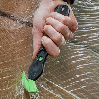 Klever Eco Xchange 35 Safety Cutter, Black/Green, Pack of 10