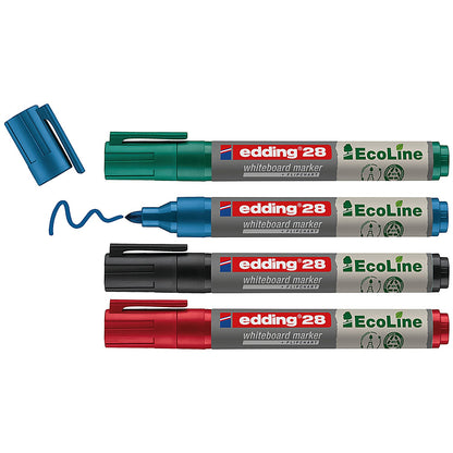 Edding e-28/4 S EcoLine Whiteboard Marker, Assorted, Pack of 4