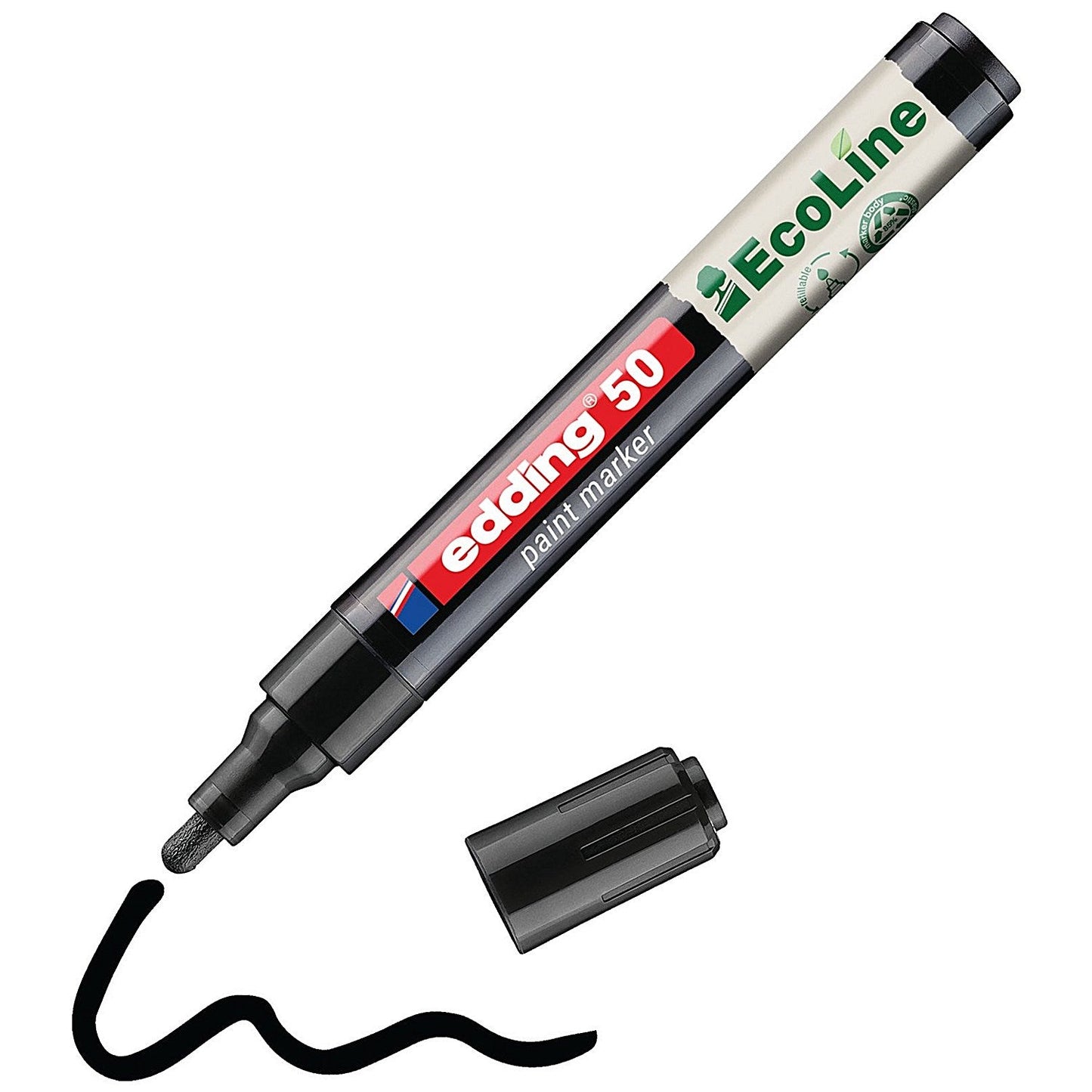 Edding E-50 Water-Based Paint Marker Medium Black (Pack of 10)