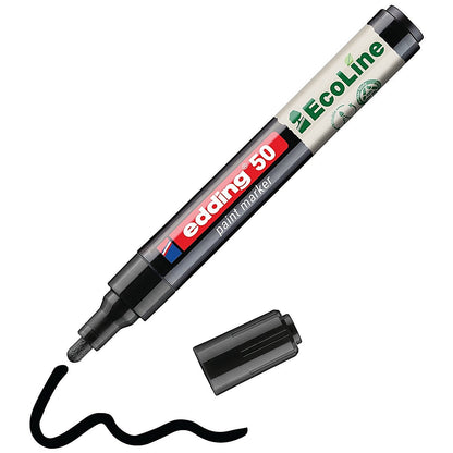 Edding E-50 Water-Based Paint Marker Medium Black (Pack of 10)