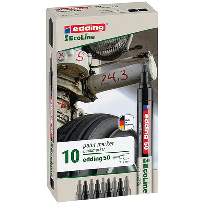 Edding E-50 Water-Based Paint Marker Medium Black (Pack of 10)