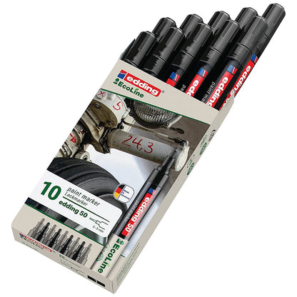 Edding E-50 Water-Based Paint Marker Medium Black (Pack of 10) Easy2Order : ED07245