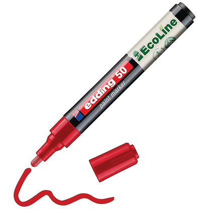 Edding E-50 Water-Based Paint Marker Medium Red (Pack of 10)