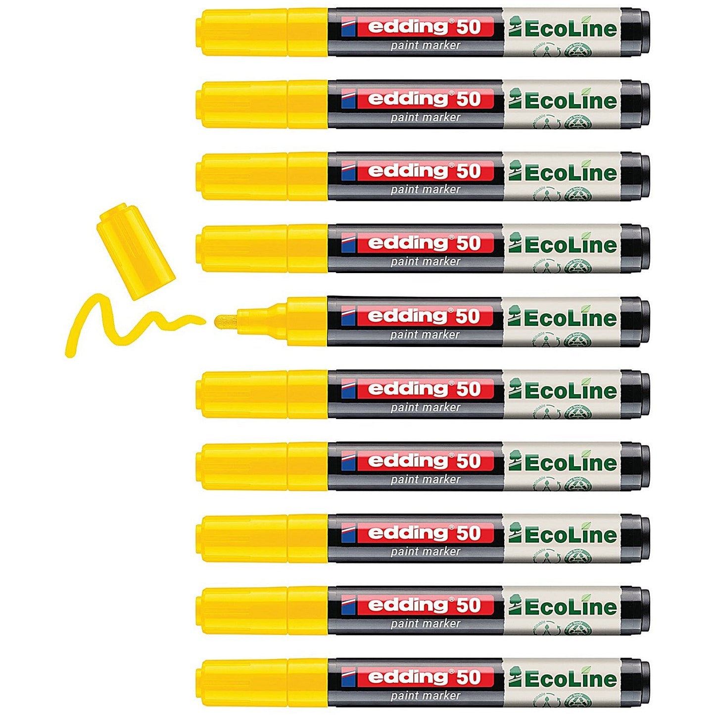 Edding E-50 Water-Based Paint Marker Medium Yellow (Pack of 10)