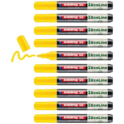 Edding E-50 Water-Based Paint Marker Medium Yellow (Pack of 10)