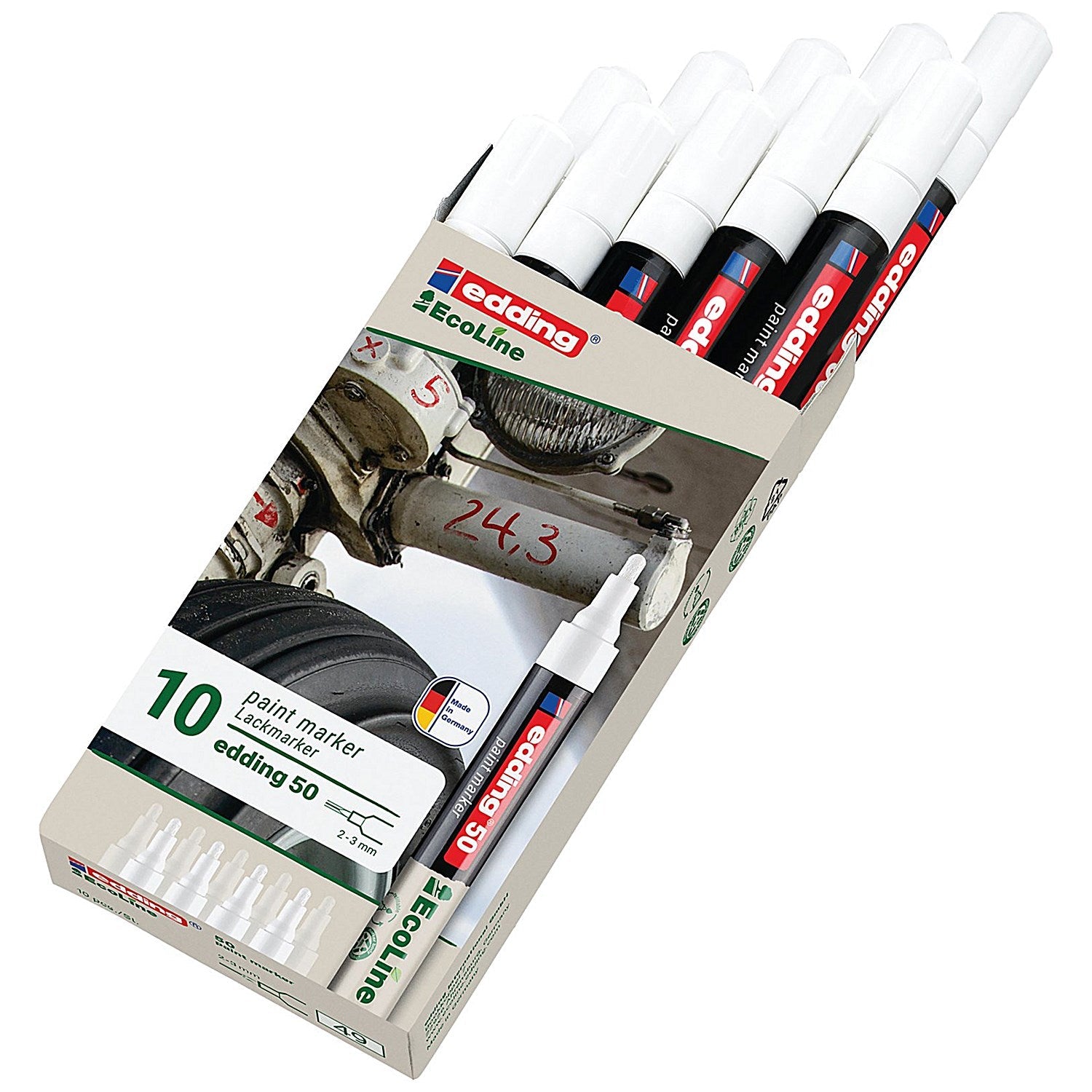 Edding E-50 Water-Based Paint Marker Medium White (Pack of 10) Easy2Order : ED07251