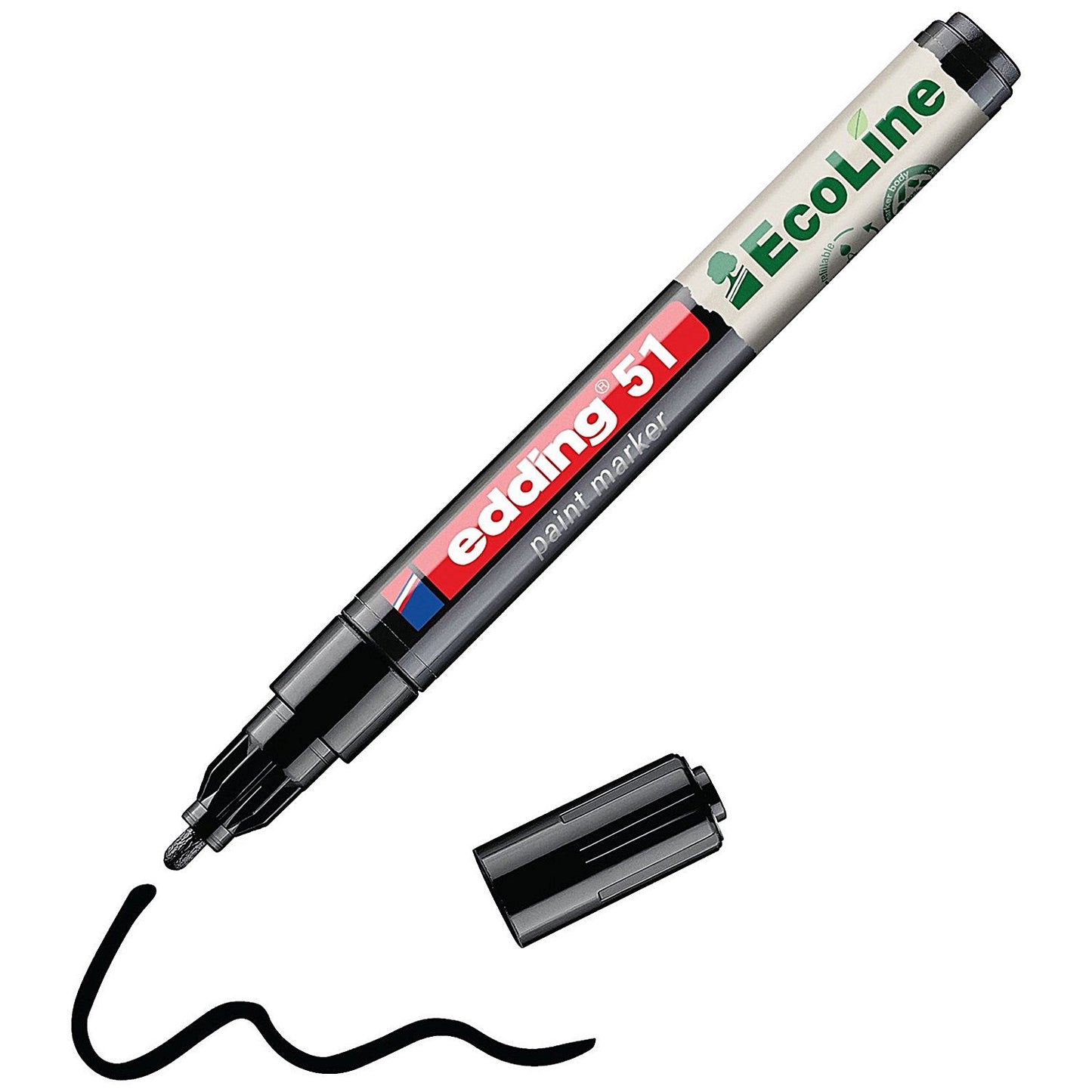 Edding E-51 Water-Based Paint Marker Fine Black (Pack of 10)