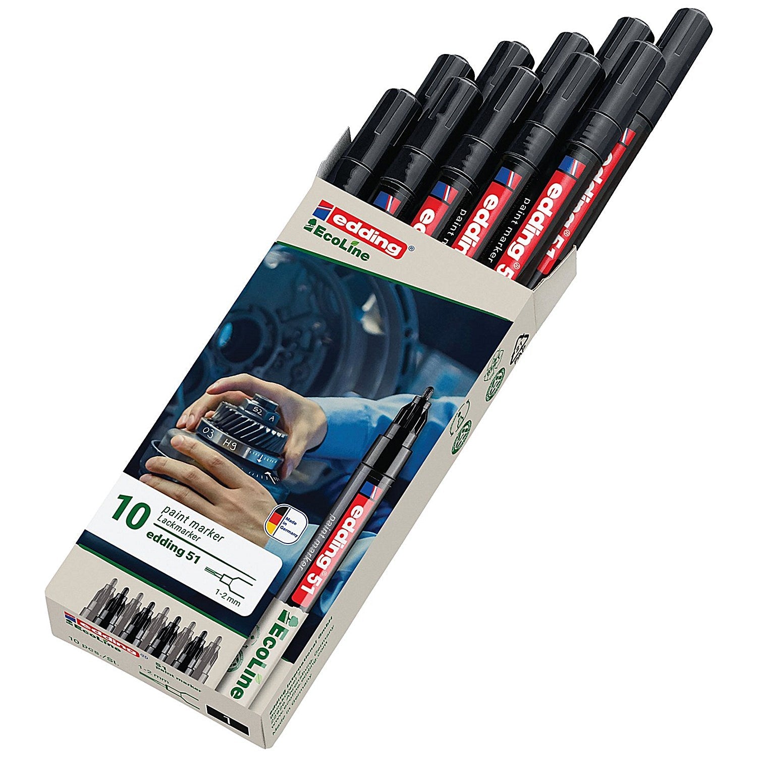 Edding E-51 Water-Based Paint Marker Fine Black (Pack of 10) Easy2Order : ED07254